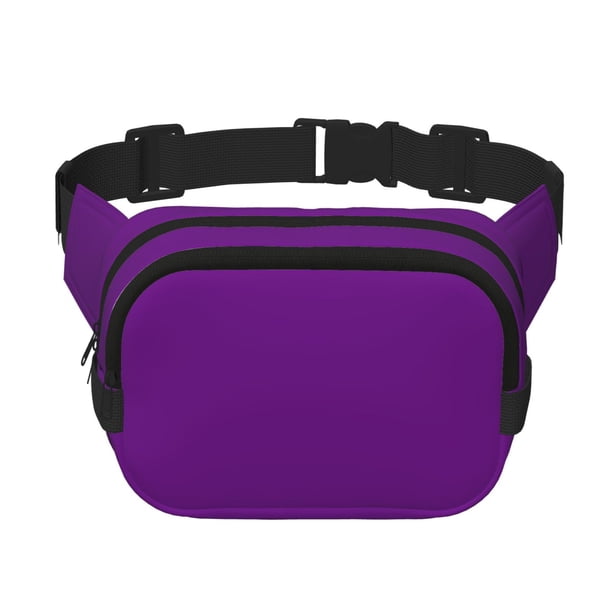 Fotbe Purple Cangurera Cuadrada con Estampado de Doble Capa, Bolsa de Cintura Ajustable Mini para Hombres y Mujeres