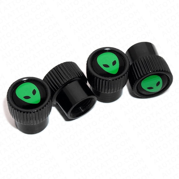 4pcs Universal Fit Alien Car Wheels Tire Air Valve Caps Stem Dust Cover Gift