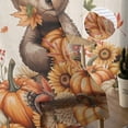 thumbnail image 5 of Orange Brown Animals Fall Semi Sheer Curtains 96 Inch Length 2 Panels Set,Pumpkins Thanksgiving Botanical Leaves Sheer Kitchen Curtain Voile Window Curtain for Living Room Bedroom Rod Pocket Drapes, 5 of 7