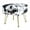 Cows Flowers - Gold Leg, variant on Home Soft Things Faux Fur Stool Ottoman- Cows Flowers - Black Leg - 13x13x17"