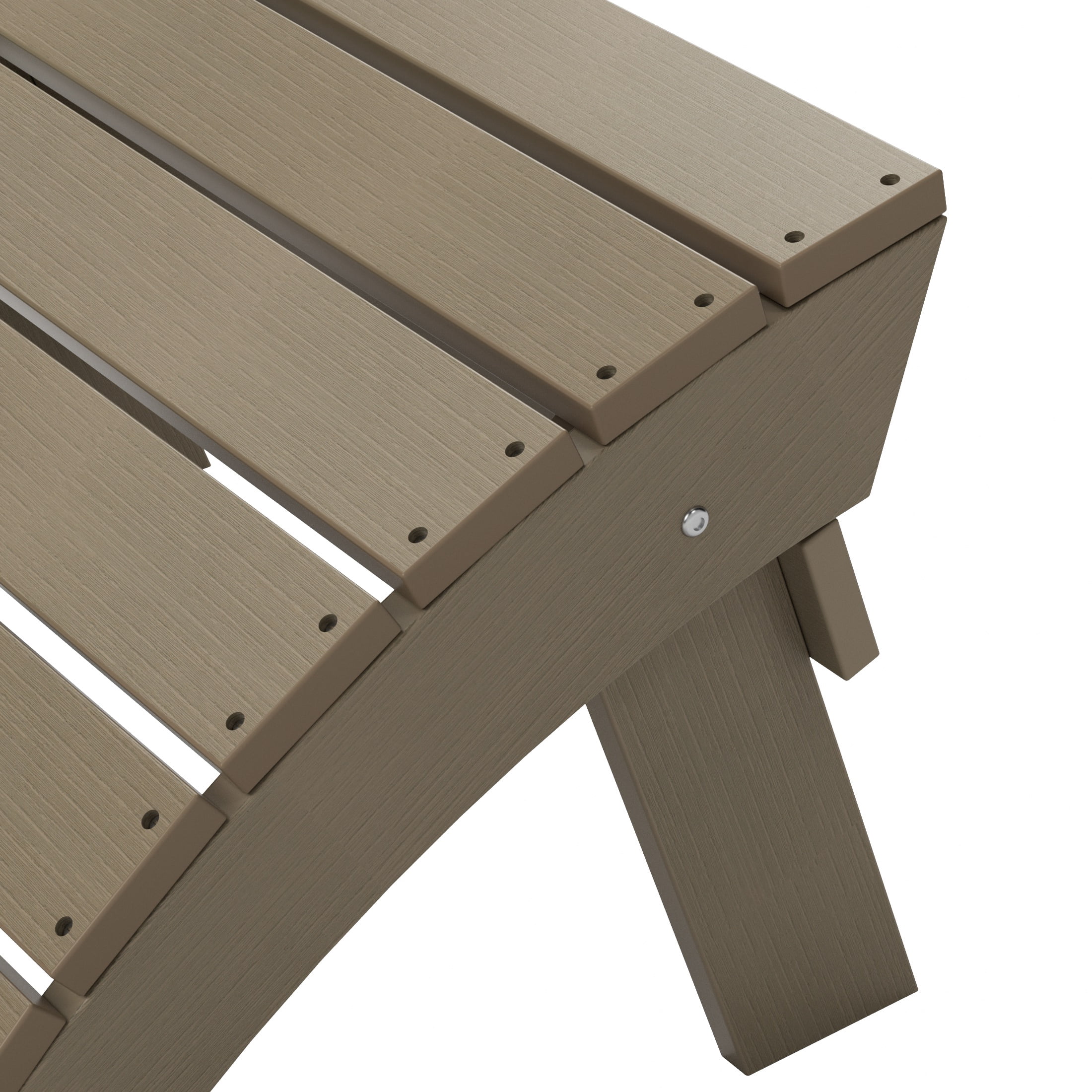 Outdoor Adirondack Chair Folding Ottoman, Taupe