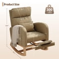thumbnail image 3 of Rocking Chair, Modern Glider Chair, Recliner Armchair with Wood Legs and Side Pocket, Nursery Rocking Accent Chair with High Back for Living Room Bedroom, 3 of 8