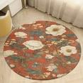 thumbnail image 4 of Boho Vintage Floral Round Small Area Rug, Print Non Slip Washable Floor Mat, Soft Throw Rug for Living Room, Powder Room Entryway, Bathroom, Bedside, 4 of 6
