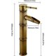 thumbnail image 5 of High Bamboo Faucet, Waterfall Basin Mixer Tap Single Handle Basin Faucet, Hot and Cold Water Single Hole Faucet Available, Bronze Bathroom Faucet, 3 B, 5 of 5