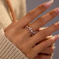 thumbnail image 3 of 925 Sterling Silver Cute Butterfly Daisy Flower Rings for Women 14K Gold Plated 2 Layered Colorful Opal CZ Floral Boho Stackable Statement Ring Jewelry Birthday Gifts to Daughter, 3 of 6