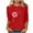 E Red (Asia Size), variant on FNFYFH Ladies Tops 3/4 Sleeve Graphic Tee Shirts Women Short Sleeve Round Neck Summer Casual Cotton VintageTops