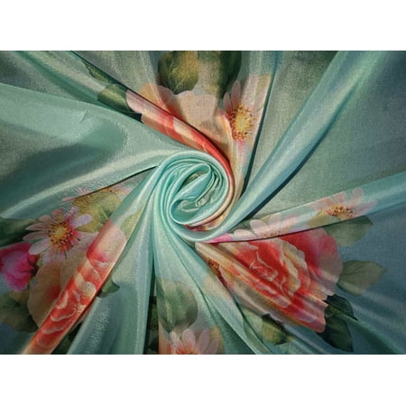 Satin organza fabric digital printed WIDTH 44" 112 CMS WIDE [9319]