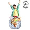 thumbnail image 3 of Oriental Storage Toy Bag Chair, Illustration of Surreal Tree with Ornamental Swirls Vintage Feels, Stuffed Animal Organizer Washable Bag, Small Size, Ceil Blue and White, by Ambesonne, 3 of 3
