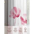 thumbnail image 5 of Pink Spring Floral Sheer Curtains 72 Inch Length 2 Panels Set, Watercolor Botanical Summer Flower Voile Window Treatment Rod Pocket Curtains Sheers Drapes for Bedroom/Living Room/Kitchen 52"x72"x2, 5 of 7