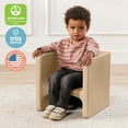 thumbnail image 6 of ECR4Kids Tri-Me Table and Cube Chair Play Set, Multipurpose Furniture, Sand, 3-Piece, 6 of 8
