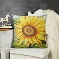 thumbnail image 2 of YINGXI  Summer Hello Sunshine Sunflower Get Cozy Throw Pillow Covers,Yellow Green Cushion Case for Sofa Couch Decorations 12x12in, 2 of 5