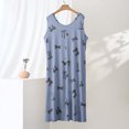 thumbnail image 2 of Asxite Womens Pajamas Solid Sleeveless Crew Neck Rayon Bow Print Nightgown Casual, 2 of 5