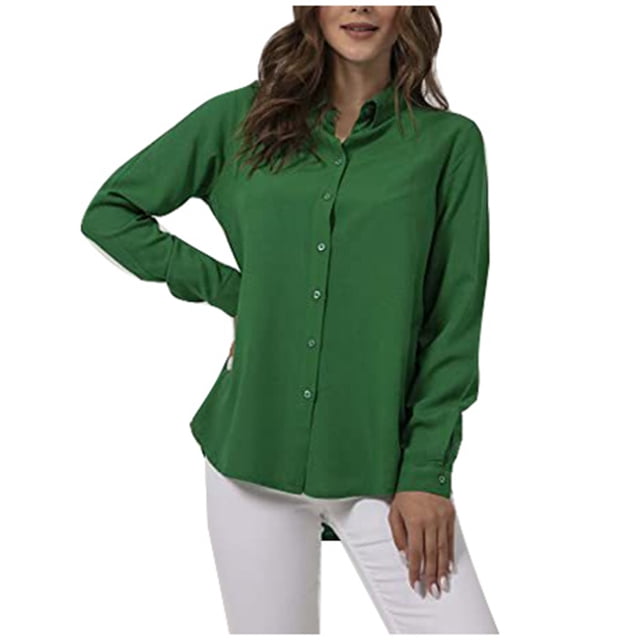 WEAIXIMIUNG Long Sleeve Shirts for Women Button Up Womens Comfortable and Fashionable Shirt Casual Long Sleeved Cardigan Button Up Shirt Top Shirt