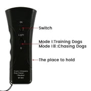 Fznkrag Ultrasonic Dog Training Repeller with Flashlight, Black