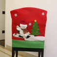 thumbnail image 2 of taburete navideño para silla, contraportada, cena, cocina, decoración del hogar, 11 estilos Monigote de nieve Sunnimix Cubierta de la silla de la Navidad, 2 of 8
