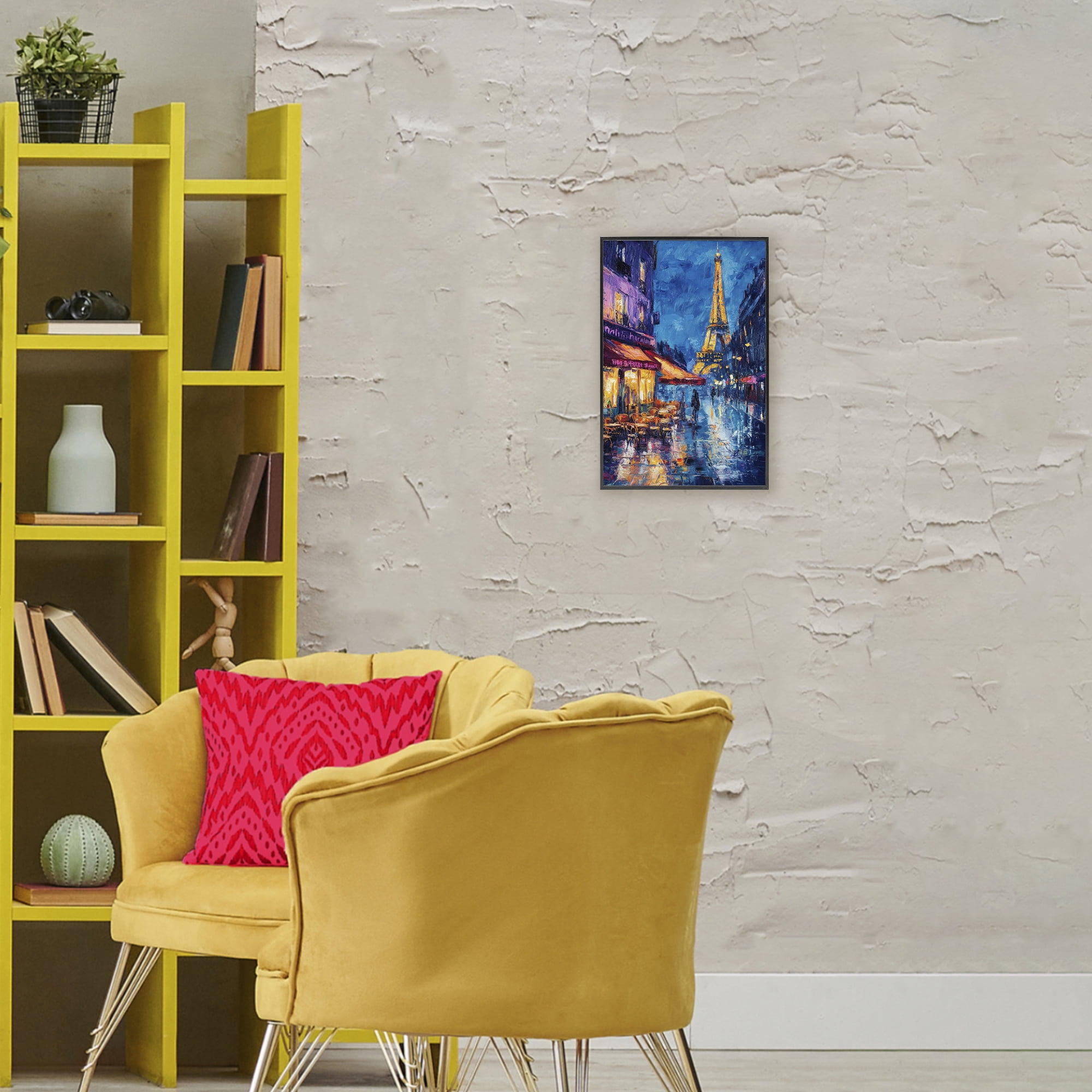 Stupell Industries Dusk Paris Street Scene Black Framed Giclee Art, design by Petal Prints Design