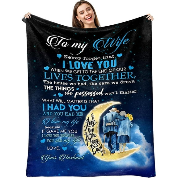 Gifts for Wife,Wife Gifts from Husband,Wife Birthday Gift Ideas,Anniversary Wedding Gifts for Wife Her,to My Wife Blanket from Husband,Christmas Valentines Gifts for Wife Romantic 60'''' x 50''''