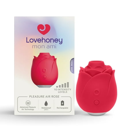 Lovehoney Mon Ami Pleasure Air Suction Vibrating Rose, Red