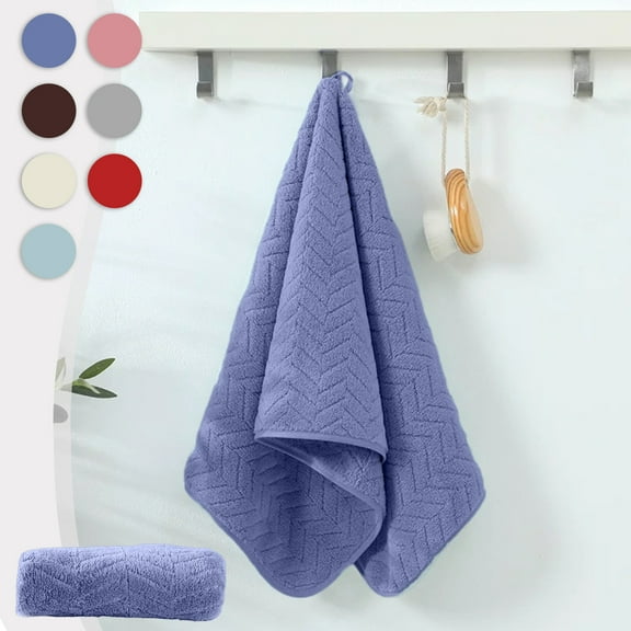 JASKFGLY Bath Towel - 55.12x27.56in Soft Absorbent Thick Microfiber Towel with Hanging Loop, Quick-drying & Durable for Spa, Gym, and Beach Use (Blue)