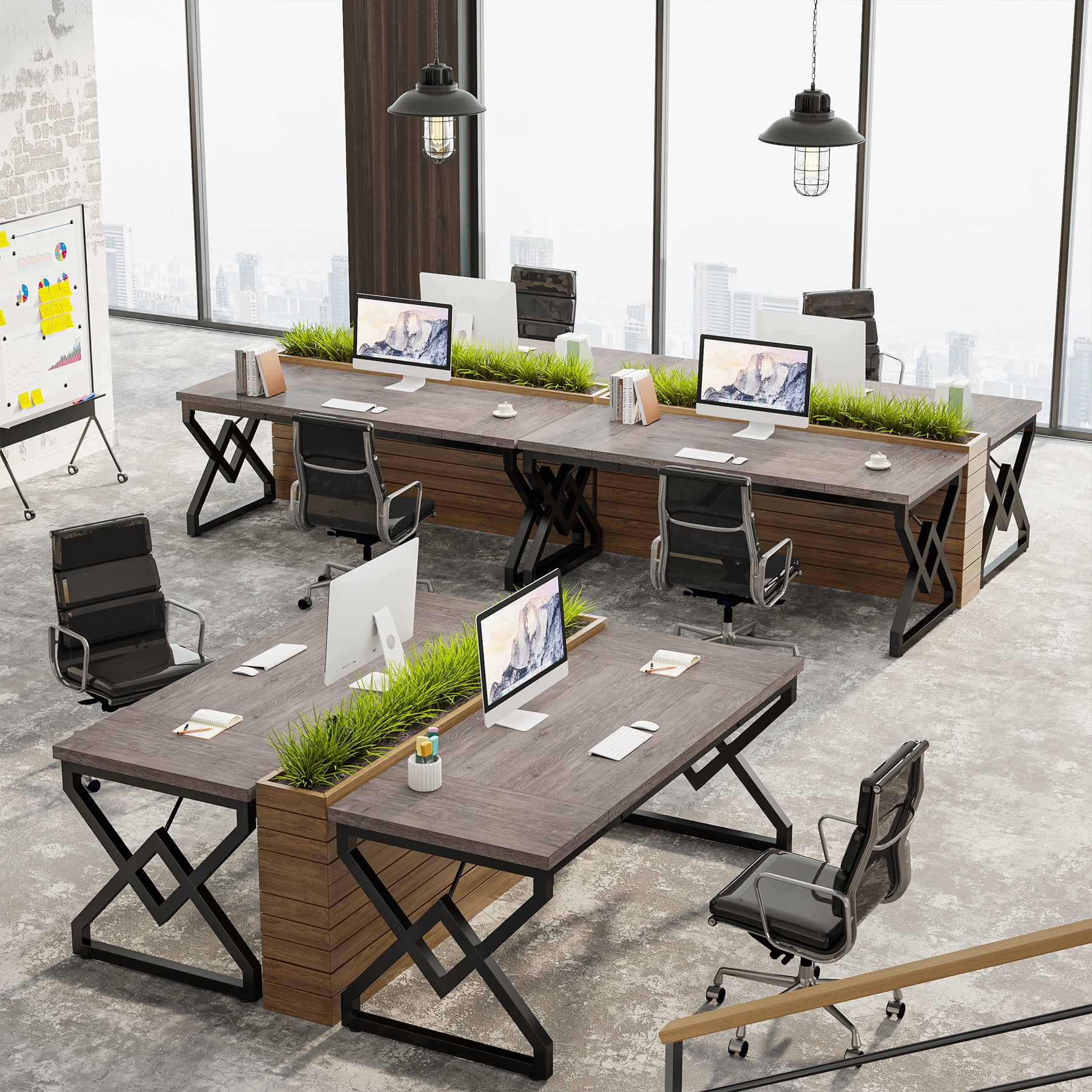 Tribesigns Executive Large Work Surface and Thicker Frame Modern Simple Computer Disk, Gray