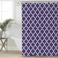 thumbnail image 2 of Small Stall Shower Curtain 48x72 Inch Narrow Half Size Purple Moroccon Bath Curtains Bathroom Decor Country Chic Ethnic Minimalist Motifs Waterproof Fabric Shower Curtain Set with Hooks 48 Inch, 2 of 6