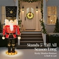 thumbnail image 6 of Christmas Nutcracker 5ft Pop upLighted Large Holiday Decoration w/150 Pre-Lit Twinkling LED lights for Outdoor, Indoor - Red/Black, 6 of 7