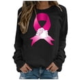 thumbnail image 2 of Jsaierl Chandails en Molleton Cancer du Sein Femmes Sensibilisation au Cancer Hauts T-Shirts Graphiques Léopard Manches Longues Col Rond Pull Cadeaux Inspirants pour Survivante du Cancer, 2 of 5