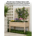 thumbnail image 5 of Kojooin Wooden Elevated Garden Bed with Trellis, 46x23x65 Inch Standing Planter Box with Liner – Great for Growing Herbs, Climbing Vegetables & Flowers in Backyard or Outdoor Spaces, 5 of 7