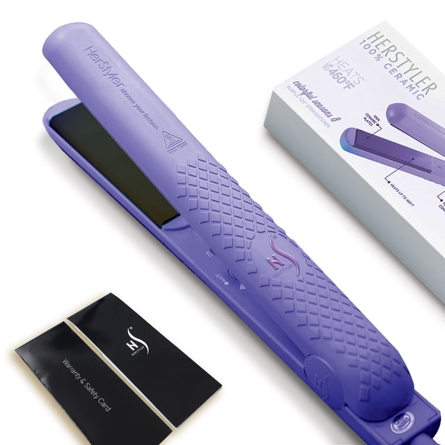Plancha HerStyler Colorful Seasons de cerámica de 1,25 pulgadas, color morado
