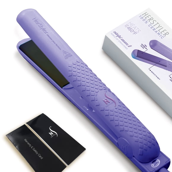 Plancha HerStyler Colorful Seasons de cerámica de 1,25 pulgadas, color morado