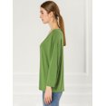 thumbnail image 4 of Allegra K Camiseta Holgada Informal Con Manga De Murciélago Y Cuello En V Para Mujer Verde L Unique Bargains Camisa, 4 of 6