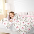 thumbnail image 5 of Homewish Cute Cartoon Bowknot Full Size Comforter Sets,Cute Flower Floral Bedding Comforter Set,White Pink Green Bedding Sets For Kids,Breathable Home Decor Reversible,3pcs, 5 of 9
