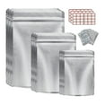 thumbnail image 1 of Paquete de 50 bolsas Mylar para almacenamiento de alimentos con absorbente de oxígeno, granos resellables y nueces, 1 of 5