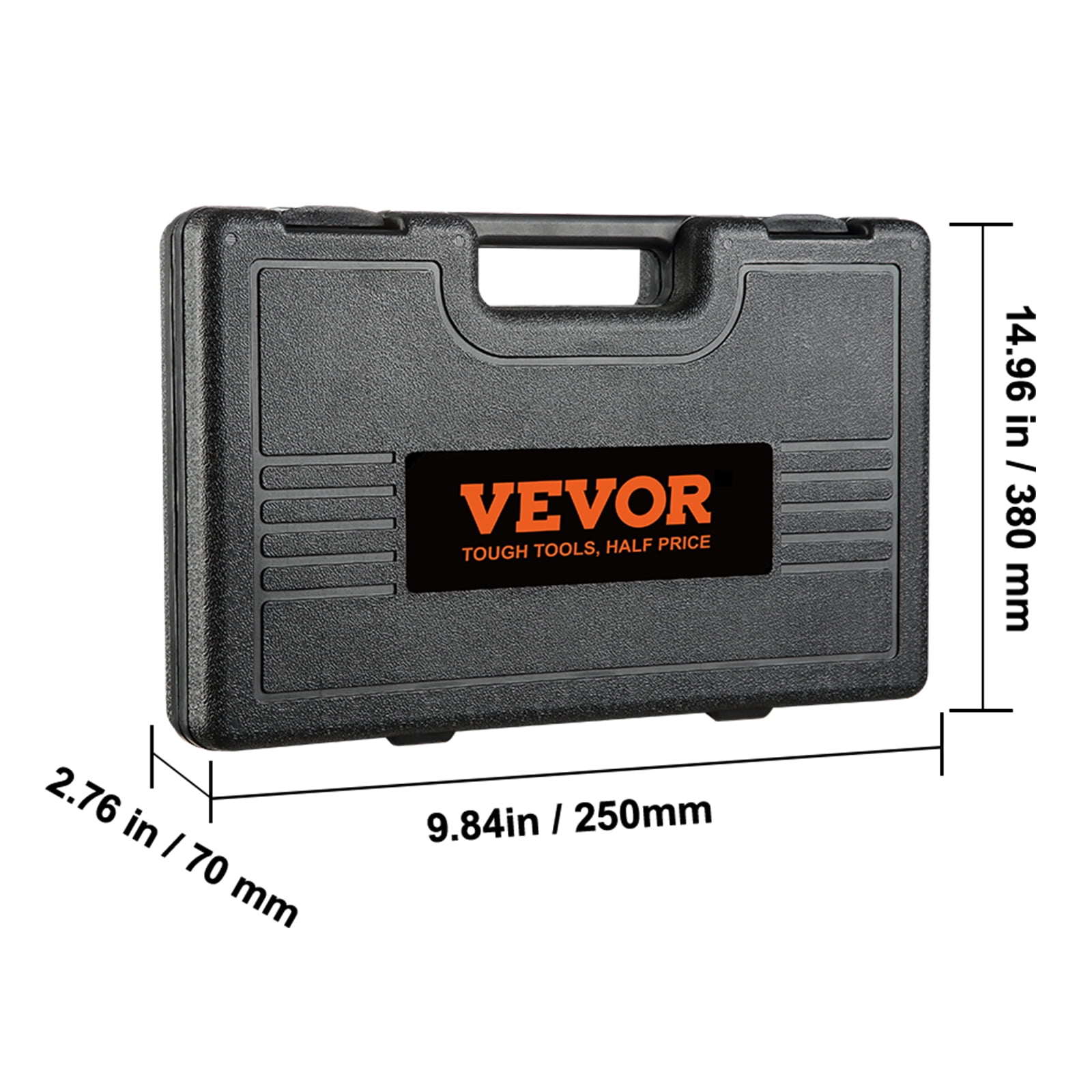 VEVOR 3/8" Drive Impact Socket Set, 48 Piece Socket Set SAE （5/16" -3/4"） & Metric （8-22mm）6 Point Cr-V Drive Extension Bar Universal Joint & Power Drill Adapter Includes Storage Case