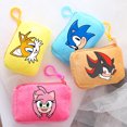 thumbnail image 2 of Nuevos monederos de peluche de Sonics, bolsas de almacenamiento con estampado de dibujos animados Kawaii, bolso de mano para niños, lindo bolso cuadrado con cremallera, regalos de cumpleaños para niño, 2 of 5