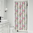 thumbnail image 2 of Spring Garden Bee and Butterfly Shower Curtain, 36x72 Polyester, Watercolor Floral Pattern with Hooks, 2 of 5