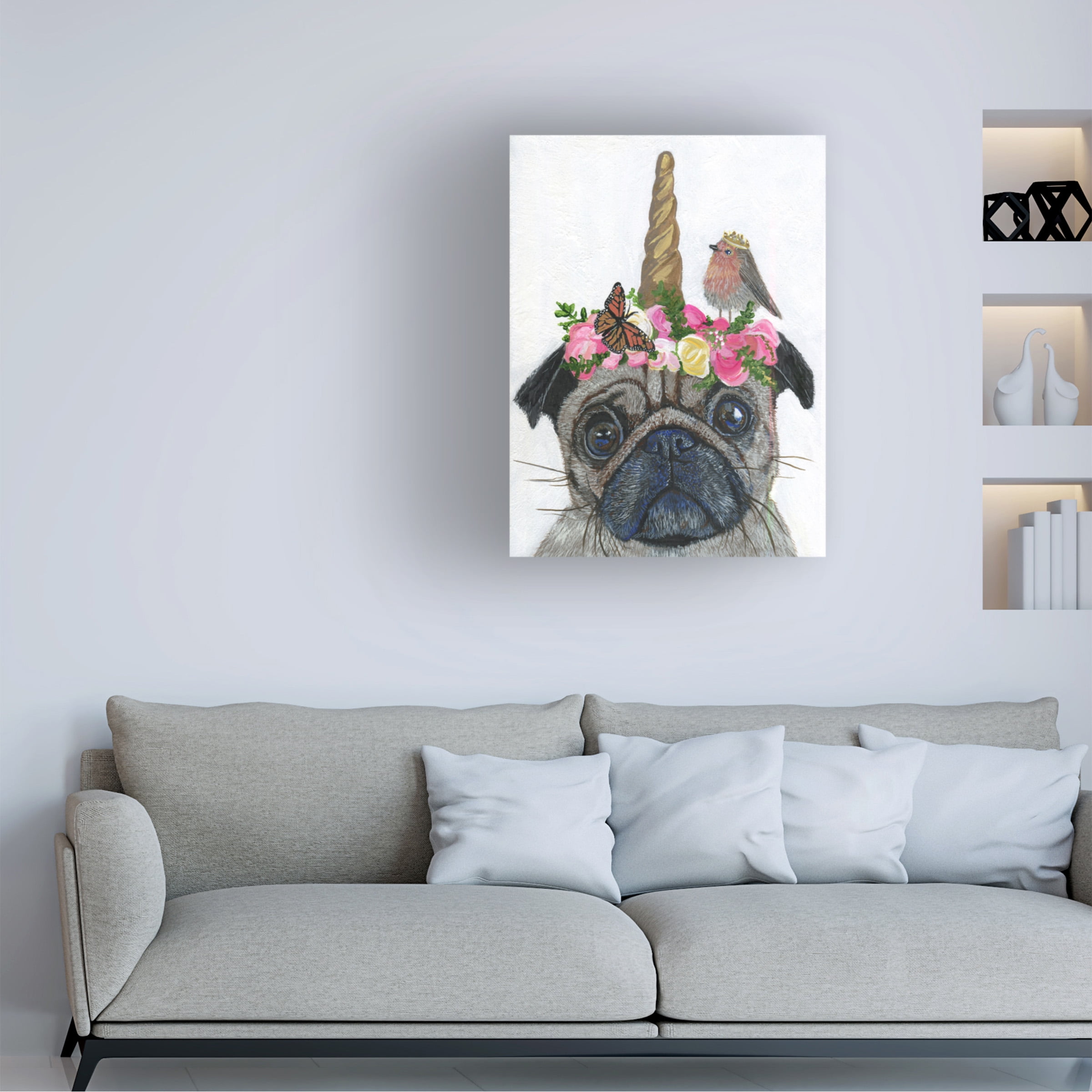Melissa Symons 'Unicorn Pug' Canvas Art