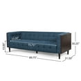 thumbnail image 6 of Noble House Penman Fabric Tufted 3 Seater Sofa, Navy Blue and Brown, 6 of 8