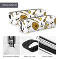 thumbnail image 4 of Fotbe Honey Pattern Leather Pencil Case, Pencil Pouch with Durable Zipper, Compact and Stylish Organizer for Stationery, Art Supplies, Travel Essentials, 4 of 7
