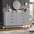 thumbnail image 2 of M optimized Fluted 8 Drawer Double Dresser, Modern Chest with Generous Deep Drawers and Wide Top, Wooden Storage Organizer for Living Room, Hallway, 2 of 8