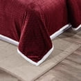 thumbnail image 2 of Plazatex Reversible And Comfortable Braided Oversized Sherpa Blanket - Queen 90x90", Burgundy, 2 of 4