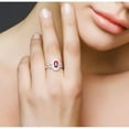 thumbnail image 2 of Unique 2 Carat Oval cut Ruby and Diamond Engagement Ring in 14k White Gold affordable ruby & diamond engagement ring, 2 of 3