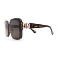 thumbnail image 3 of Womens Diva Rectangle Designer Butterfly Fashion Sunglasses Tortoise - Brown, 3 of 4