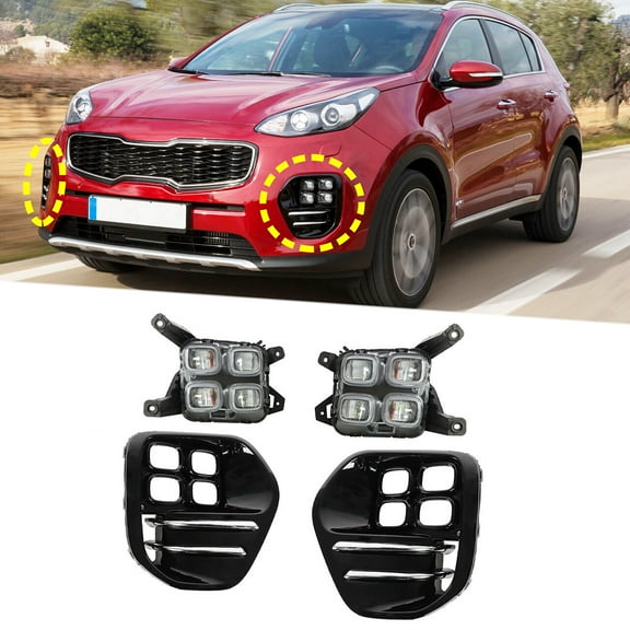 Fit for 17-18 Kia Sportage Fog Lights (2 Pcs)
