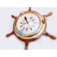 thumbnail image 5 of Nagina International 13" Nautical Ship Wheel with Porthole Flag Style Clock Fitted - Pirate Home Decorative Wall Hanging, 5 of 7