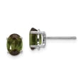 thumbnail image 1 of Real 14kt White Gold Green Tourmaline Earrings; for Adults and Teens; for Women and Men, 1 of 1