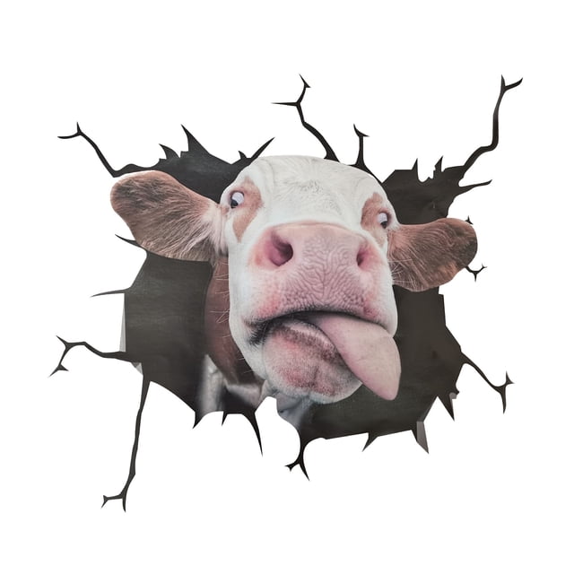 Pegatina Para La Ventana Del Coche Con Motivos De Ganado, Decoraciones Para Mascotas, Pegatinas De Vacas Y Cachorros, Pegatina De Pared