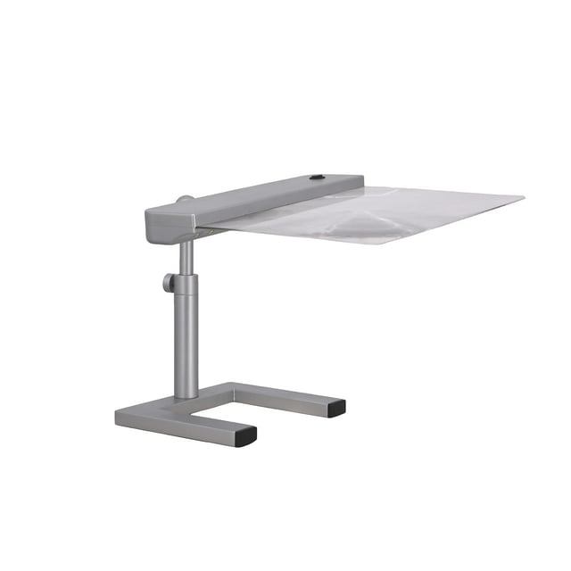 daylight24 Table Top Full Page Magnifier LED Desk Lamp, Silver - Ideal for Reading, Hobby and Crafting with LED Light Strip for Optimal Visibility, 10 inch (202055-05)