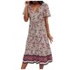 thumbnail image 1 of Gibobby Vestido largo de verano para mujer Vestido temperamental de estilo de moda floral Vestido de mujer de playa rombal suelto casual(Rosa,XL), 1 of 5