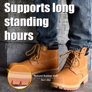 Jacata Work Boots for Men Soft Toe Non Slip Leather Construction Boots (Wheat Size 10)
